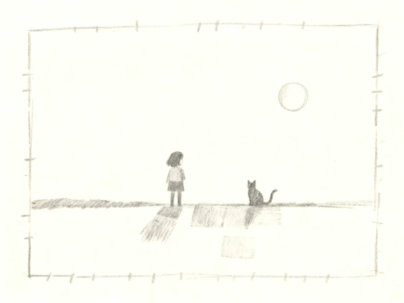 Storyboard thumbnail in grey pencil